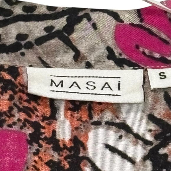 MASAI - SZ SMALL & OVERSIZED - VIBRANT FLORAL PATTERN - TUNIC TOP- POCKETS - B10 - Picture 11 of 13